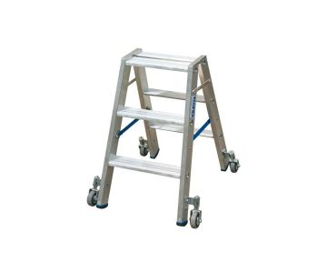 Стремянка Krause Stabilo с роликами 2x3 ступеней (124814)