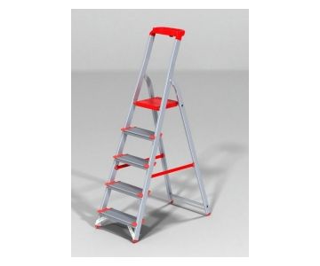 Стремянка алюминиевая с лотком-органайзером индустриальная Новая высота 5 ступеней 5150105