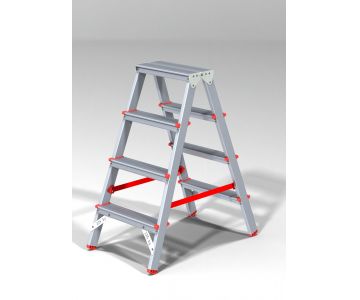 Стремянка алюминиевая двухсторонняя профессиональная Новая Высота 5 ступеней 3120205