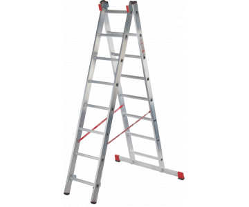 Лестница алюминиевая двухсекционная профессиональная Новая высота 23 ступеней 3220223