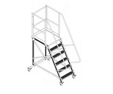 Лестница с платформой Aluminum 13 5000/60