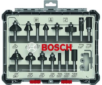 Набор фрез Bosch смешанный 8 мм (15 шт)