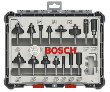Набор фрез Bosch смешанный 6 мм (15 шт)