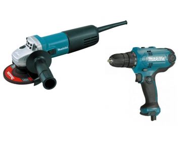 Набор Makita DK0117 (дрель-шуруповёрт DF0300 + угловая шлифмашина 9555HN)