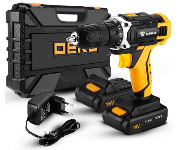 Дрель-шуруповерт аккумуляторная Deko DKCD16FU-Li SET 63