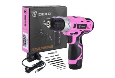 Дрель-шуруповерт Deko GCD12DU3 Pink SET2