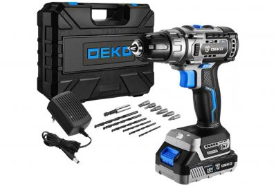 Дрель-шуруповерт Deko Sharker 20V в кейсе