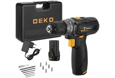 Дрель-шуруповерт Deko GCD12DU3 SET6 в кейсе + оснастка 13 шт.