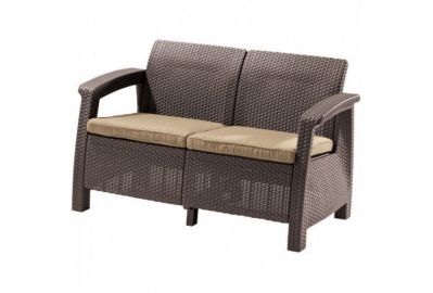 Диван садовый Keter Corfu Love Sofa 214770 (коричневый)
