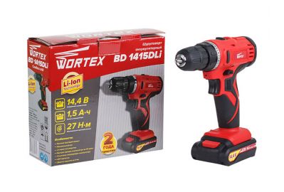 Безударная дрель Wortex BD 1415 DLi в коробке