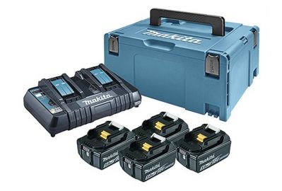 Комплект аккумуляторов Makita BL1830B (4 шт.) + зарядное устройство DC18RD