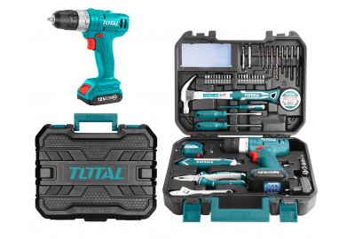 Дрель-шуруповерт с набором инструмента TOTAL THKTHP11272