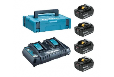 Набор аккумуляторов Makita BL1860B (4 шт.) + зарядное устройство DC18RD (196941-7KA3)