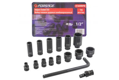 Набор головок ударных Forsage F-4169MPB