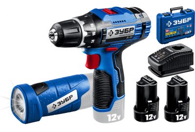 Дрель-шуруповерт Зубр DL-121-22F + LED-фонарь