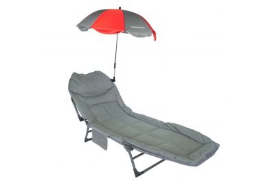 Шезлонг с зонтиком ForceKraft FK-FG-HY-8008BL-Z Gray