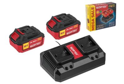 Набор аккумуляторов Wortex ALL1 (1329413) (2 аккумулятора + зарядное устройство)