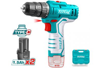 Дрель-шуруповерт аккумуляторная TOTAL TDLI12328
