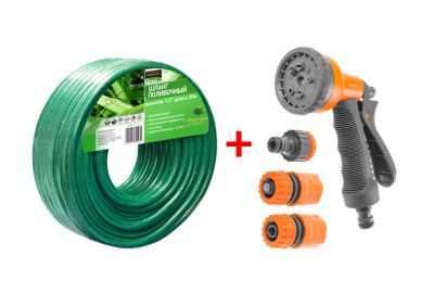 Шланг поливочный Startul Garden 1/2" 50м (ST6001-1/2-50)+поливочный набор (ST6010-10) (ST6001-1/2-50A)