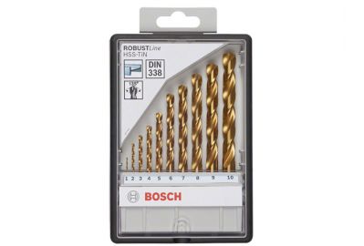Набор сверл по металлу Bosch Robust Line HSS-TIN 10шт 1-10мм (2607010536)