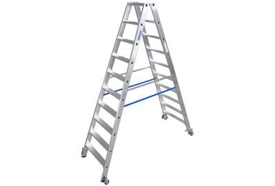 Стремянка Krause Stabilo с роликами 2x5 ступеней (124838)