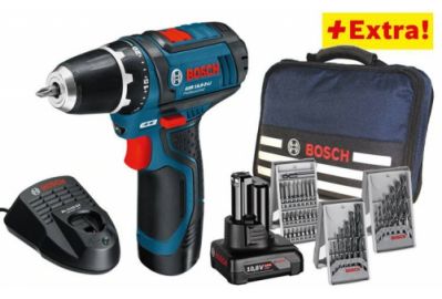 Дрель-шуруповерт Bosch GSR 12V-15 Professional 0615990G6L + сумка и наборы сверл и бит (0615990G6L)