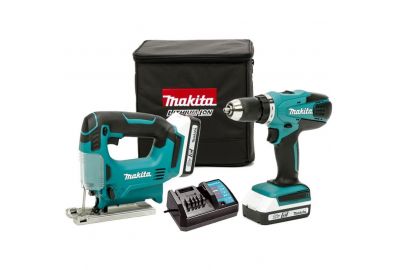 Набор аккумуляторных инструментов Makita DK 18298X1(шуруповерт DF457DWE + лобзик JV183DWE)