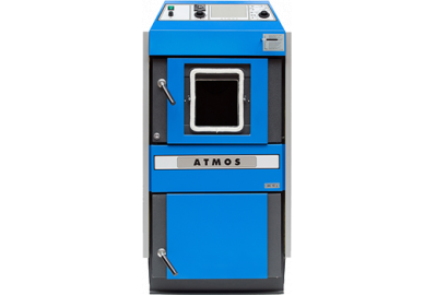 Котел газогенераторный Atmos DC 50S с отверстием для пеллетной горелки