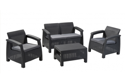 Набор мебели Keter Plastic Corfu Set (графит) 223204
