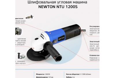 Угловая шлифмашина Newton NTU1200S