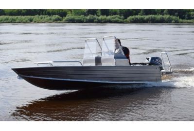 Алюминиевая лодка Wyatboat-390 M с 2 консолями